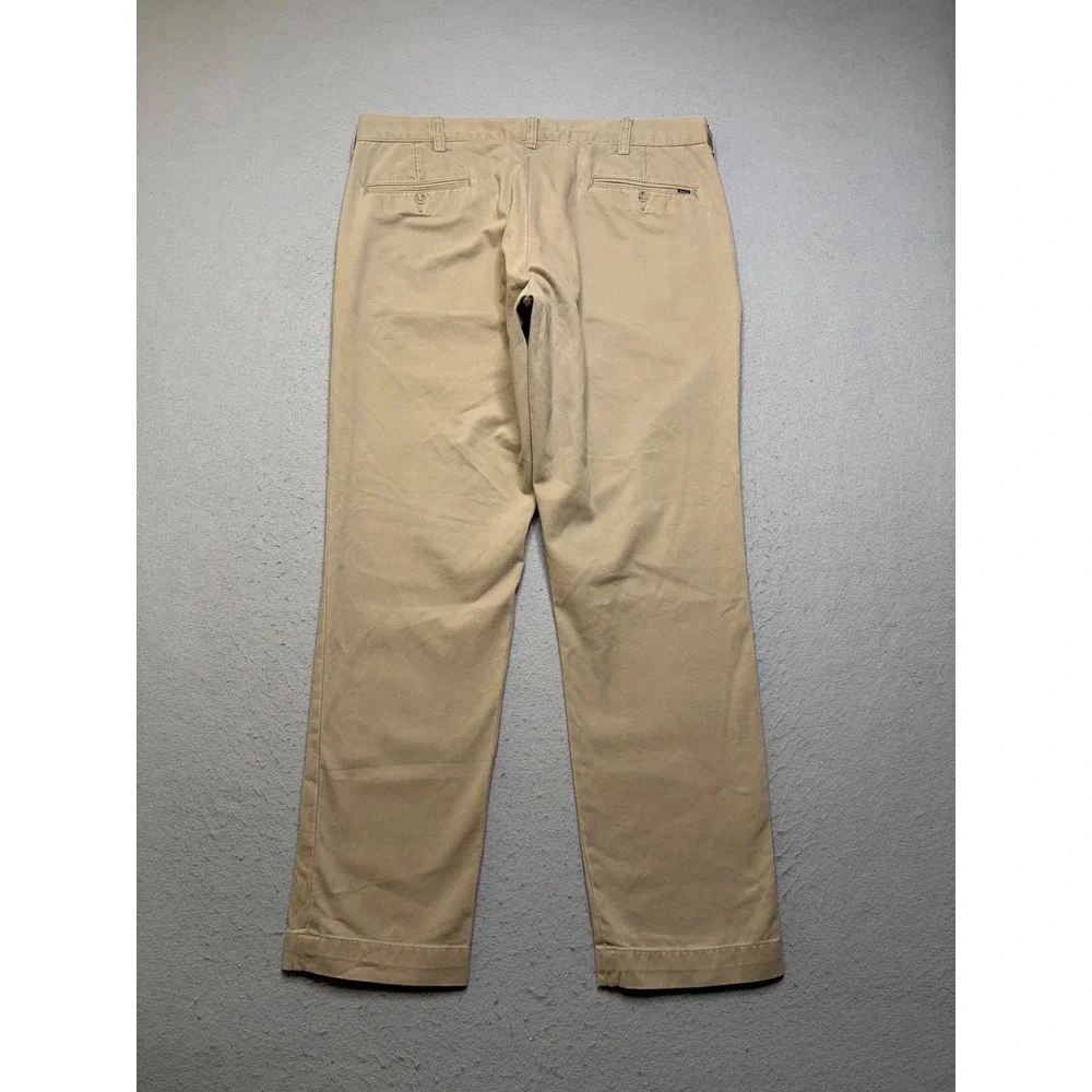 Polo Ralph Lauren Chino Pants Mens 35x32 Tan Khaki Classic Cotton Twill Trousers